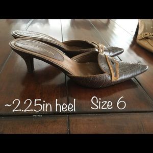 🔴SOLD Enzo-Angiolini Brown Leather Mules